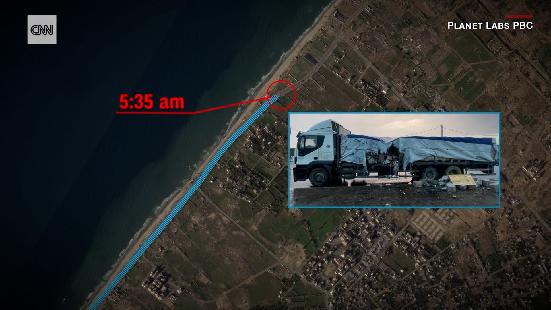 تحقيق لـCNN: شاحنة مساعدات تعرضت لقصف إسرائيلي رغم تحركها بـ"مسار متفق عليه"