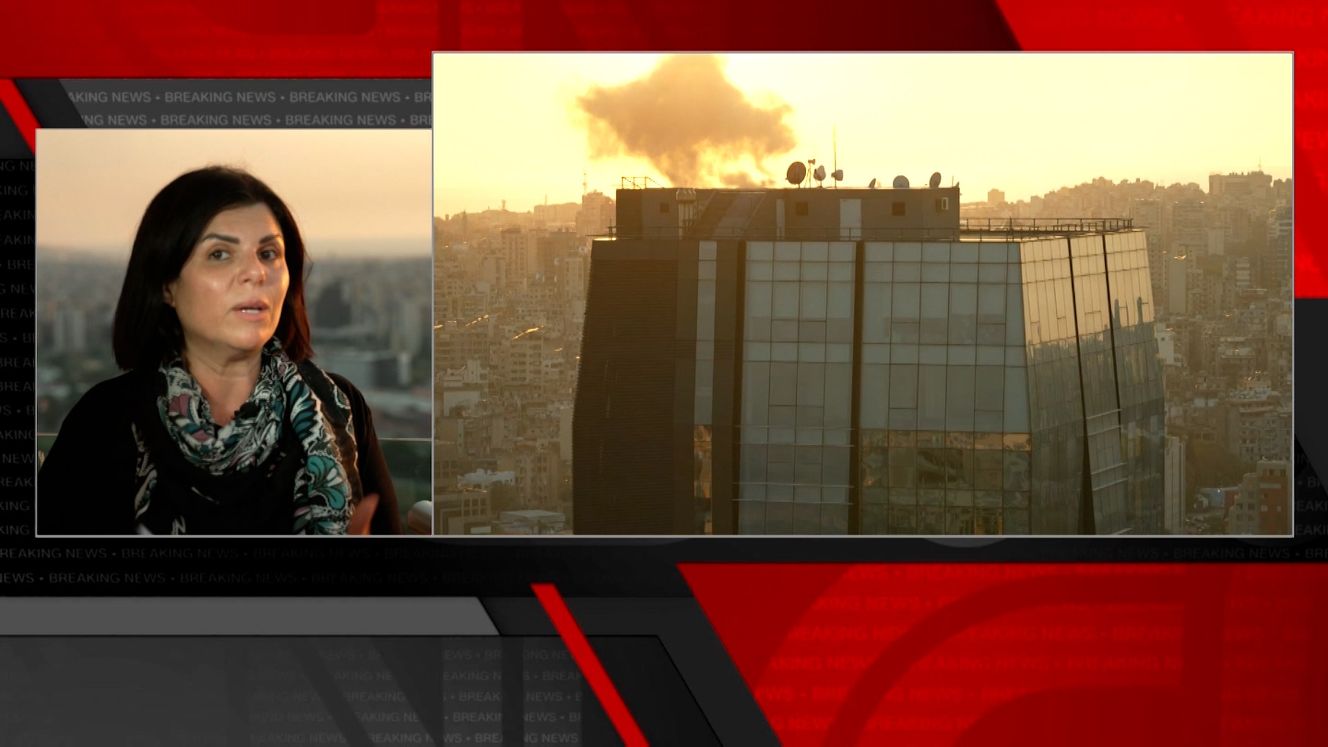 شاهد.. دخان يتصاعد إثر غارة إسرائيلية بينما تصف مراسلة CNN الوضع في بيروت