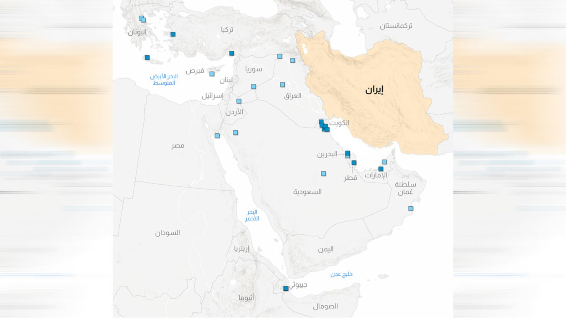 خريطة مواقع قواعد أمريكا بالدول العربية بعد ما دعا له مستشار خامنئي للانتقام
