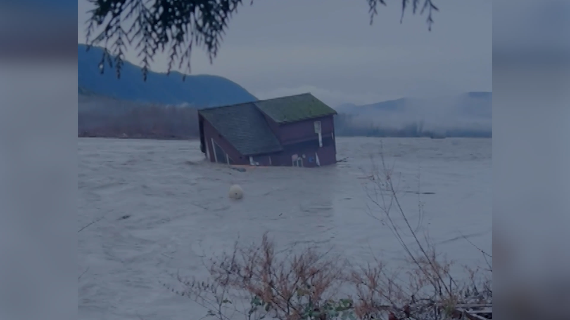 شاهد.. منزل يطفو على نهر بعد فيضانات كارثية غمرت مناطق سكنية في واشنطن