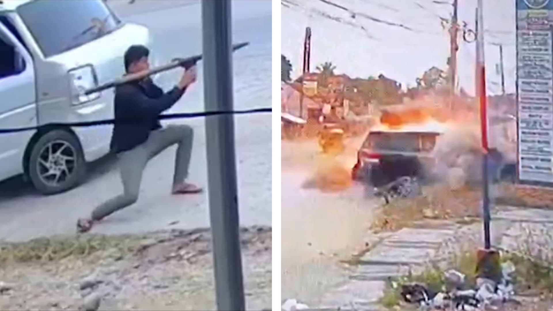 شاهد.. عمدة فلبيني ينجو بأعجوبة من محاولة اغتيال بقذيفة صاروخية