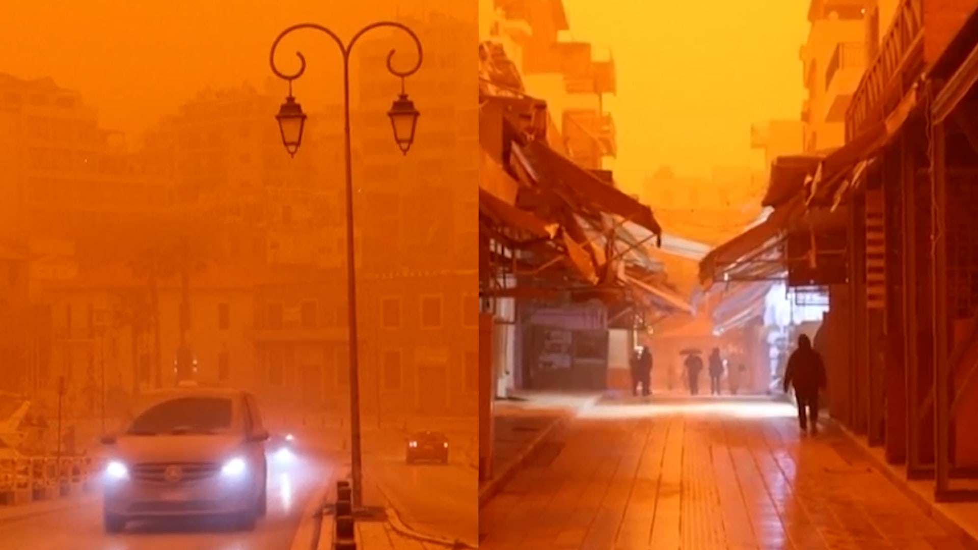 مشهد غريب.. ضباب قرمزي مثير للقلق يلف جزيرة كريت