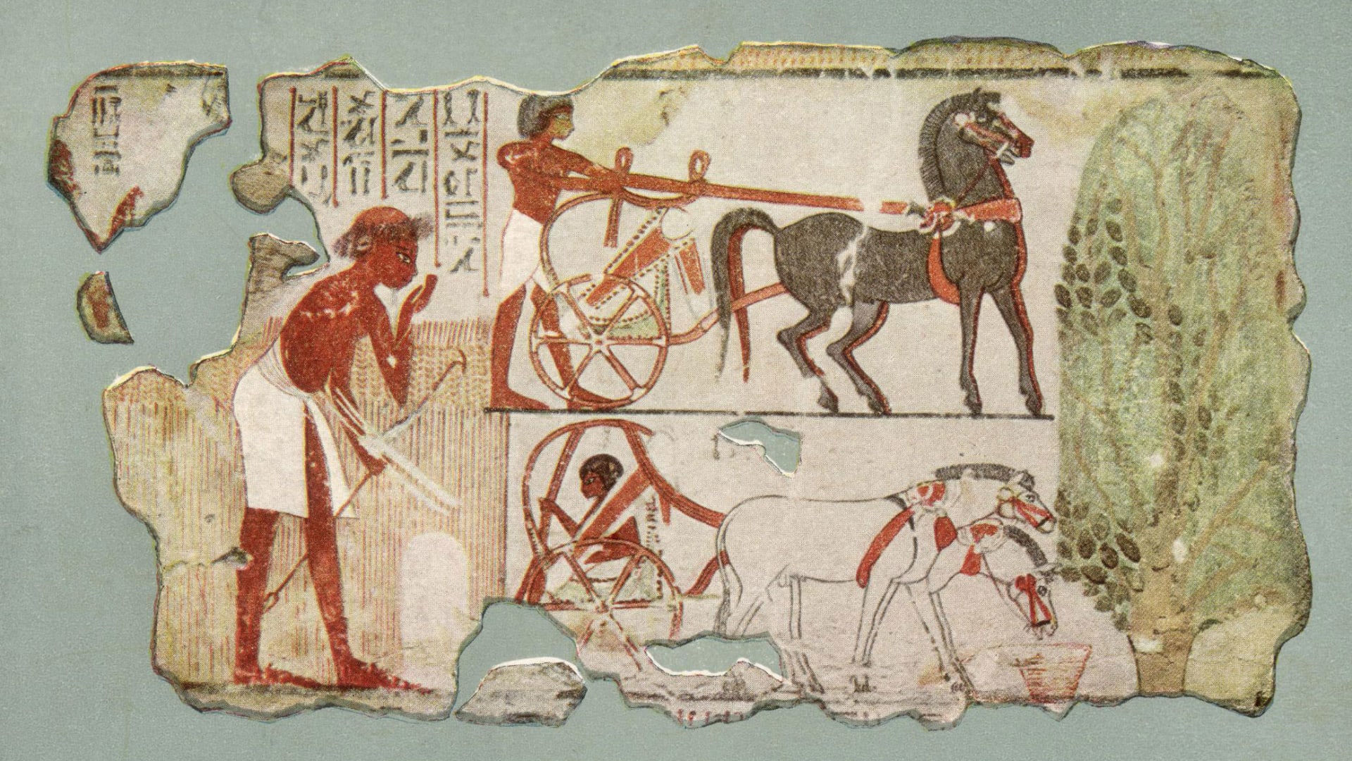 لوحة جدارية من القرن الـ18 في مقبرة نب آمون في الأقصر، تظهر رجلاً مصرياً يرتدي مئزراً.
