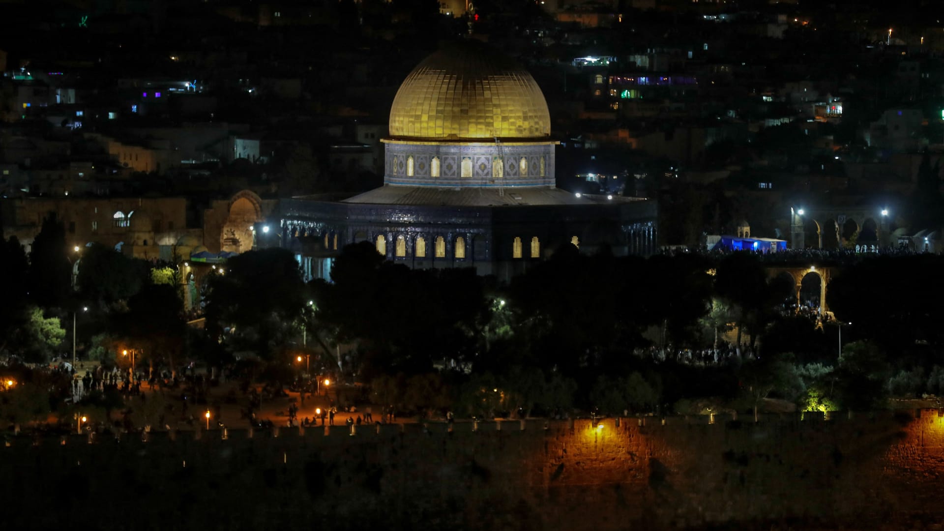 صورة ليلية للمسجد الاقصى 