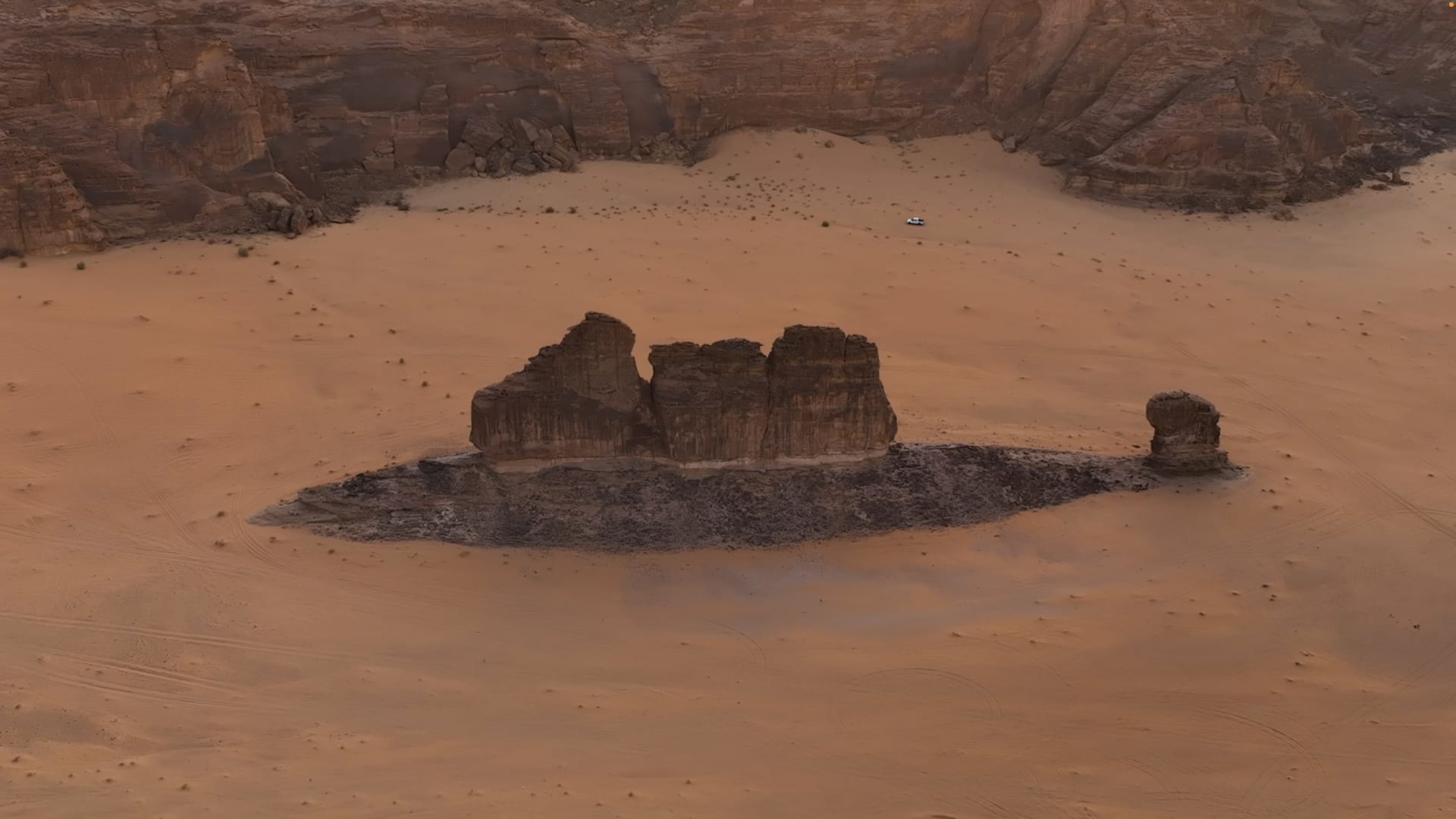"تشبه سمكة تغوص في الرمال".. تشكيل صخري غريب يُثير مخيلة مصور بالسعودية