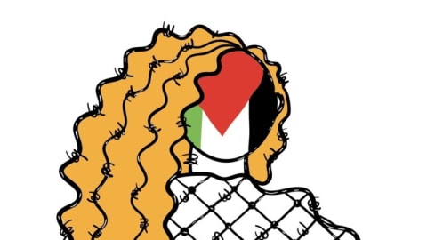 استخدم العبداللات في رسمتيه رمز فلسطين والأسلاك الشائكة. 