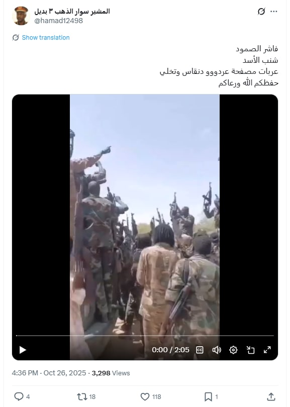 فيديو متداول لـ استعادة الجيش السوداني السيطرة على الفاشر من الدعم السريع .. هذه حقيقته فيديو متداول لـ استعادة الجيش السوداني السيطرة على الفاشر من الدعم السريع .. هذه حقيقته
