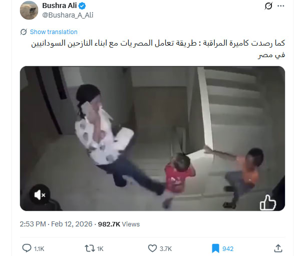 فيديو متداول لـ لحظة ركل مصرية لأبناء لاجئين سودانيين .. هذه حقيقته