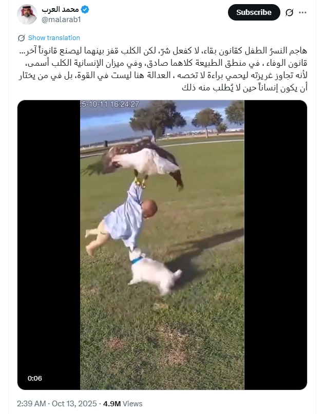 لقطة شاشة لمنشور يحتوي الفيديو المتداول بسياق مٌضلل