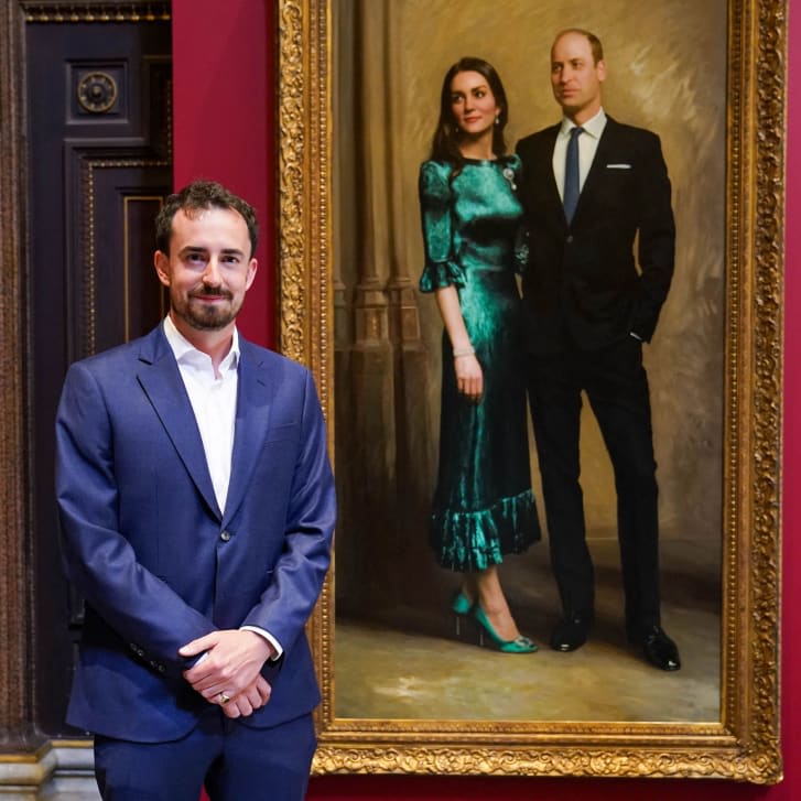الكشف عن أول لوحة رسمية تجمع الأمير وليام مع كيت ميدلتون