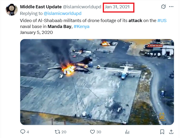 فيديو متداول لـ هجوم حركة الشباب في الصومال على قاعدة أمريكية .. ما حقيقته؟