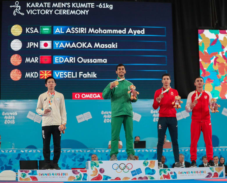 السعودي محمد العسيري يفوز بذهبية الكاراتيه في الألعاب الأولمبية الثالثة للشباب في الأرجنتين السعودي محمد العسيري يفوز بذهبية الكاراتيه في الألعاب الأولمبية الثالثة للشباب في الأرجنتين
