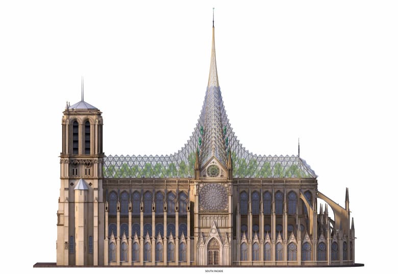 مهندس معماري يكشف عن تصميم صديق للبيئة لكاتدرائية نوتردام مهندس معماري يكشف عن تصميم صديق للبيئة لكاتدرائية نوتردام