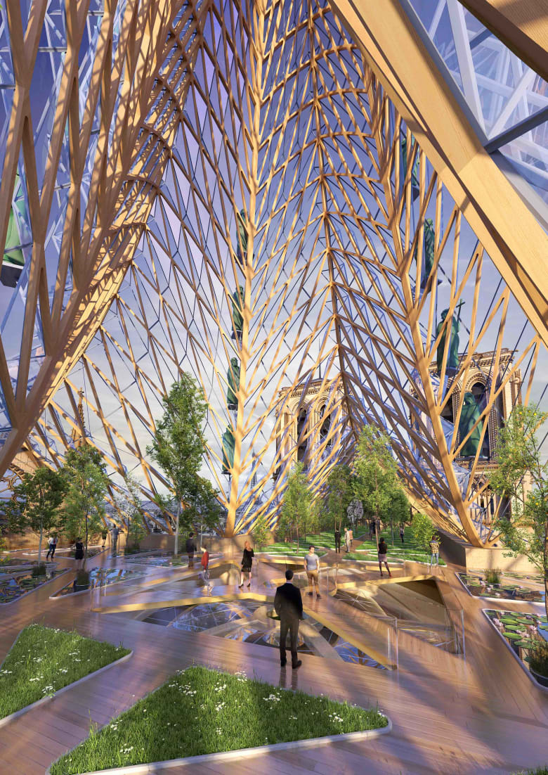 مهندس معماري يكشف عن تصميم صديق للبيئة لكاتدرائية نوتردام مهندس معماري يكشف عن تصميم صديق للبيئة لكاتدرائية نوتردام