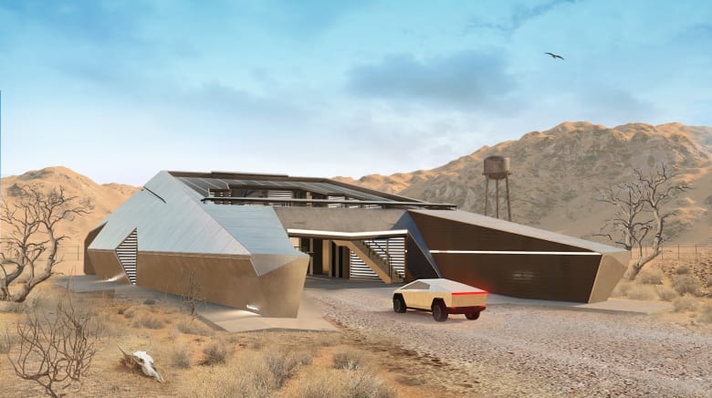 تصميم منزل مستوحى من شاحنة تسلا المصفحة تصميم منزل مستوحى من شاحنة تسلا المصفحة