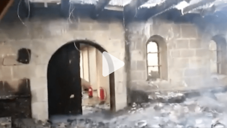 بالفيديو.. مشاهد من داخل كنيسة تاريخية بعد إحراقها شمال طبريا بالفيديو.. مشاهد من داخل كنيسة تاريخية بعد إحراقها شمال طبريا