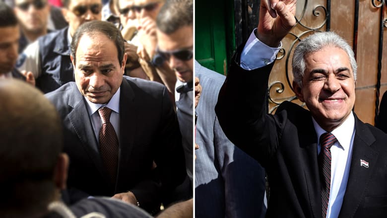 بالفيديو.. السيسي وصباحي يصوتان في انتخابات بلا إخوان