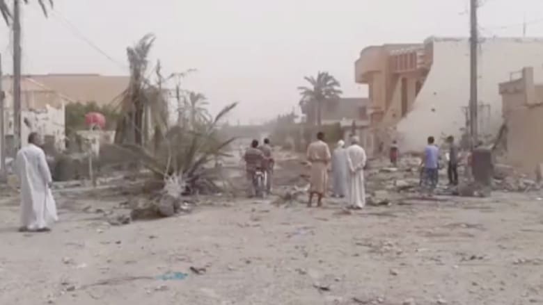 مشاهد من آثار الدمار بالفلوجة بعد استهداف أعضاء في داعش