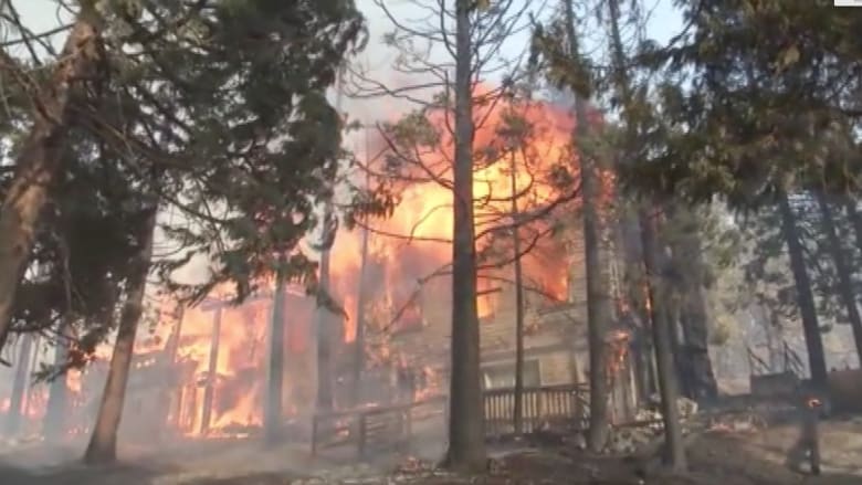 حرائق الغابات تلتهم عشرات المباني وتجبر الآلاف من سكان كاليفورنيا على الفرار