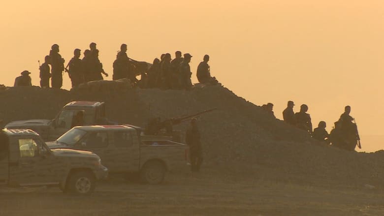 مشاهد حية لمعركة البيشمرغة والطيران الأمريكي مع "داعش" حول “حسن شام”