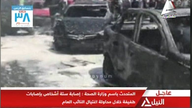 بالفيديو.. آثار انفجار سيارة النائب العام المصري