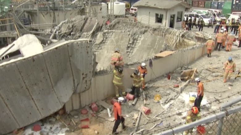 بالفيديو.. انهيار جزء من مصنع للكيماويات بعد انفجاره