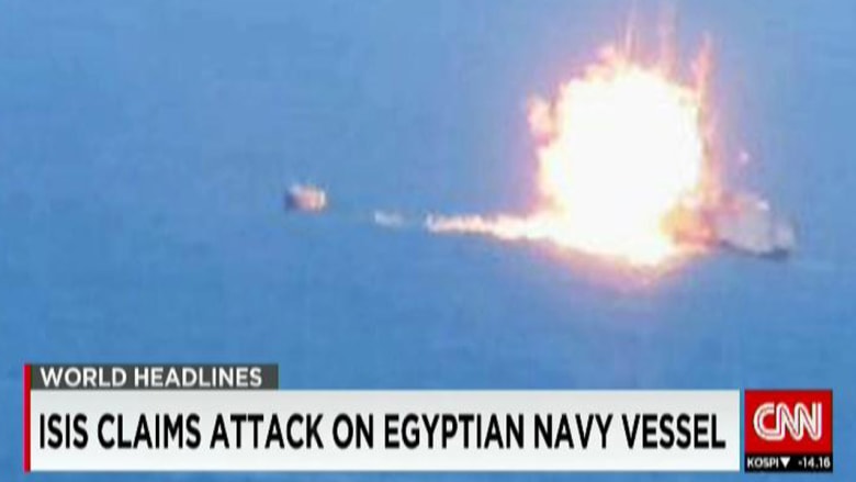 بالصور.. داعش يتبنى الهجوم على قطعة بحرية مصرية قرب رفح بالمتوسط بالصور.. داعش يتبنى الهجوم على قطعة بحرية مصرية قرب رفح بالمتوسط