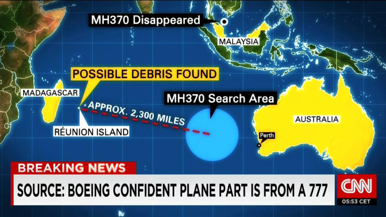 على الخريطة.. 3700 كيلومترا تفصل الحطام المتوقع بأنه لـMH370 عن مواقع البحث على الخريطة.. 3700 كيلومترا تفصل الحطام المتوقع بأنه لـMH370 عن مواقع البحث