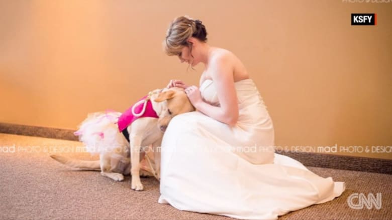 بالفيديو: صورة مؤثرة لعروس مع كلبها تجتاح مواقع الانترنت