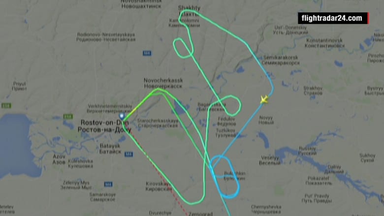 شاهد.. مسار طائرة "فلاي دبي" قبيل تحطمها في جنوب روسيا
