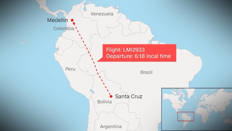 تحطم طائرة في كولومبيا تحمل 81 شخصاً بينهم فريق برازيلي
