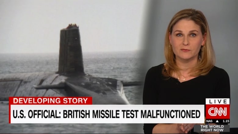 صاروخ بريطاني ينتحر على ساحل أمريكا