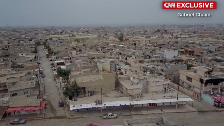 حصرياً على CNN.. لقطات من طائرة بدون طيار للدمار في غرب الموصل