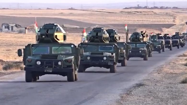 شاهد.. البيشمرغة ترسل تعزيزات إلى كركوك رداً على تهديد القوات العراقية