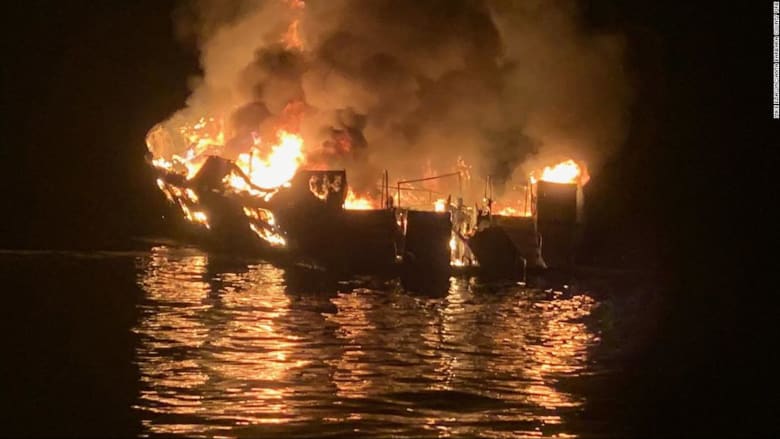 مقتل 20 شخصًا على الأقل في قارب محترق في كاليفورنيا