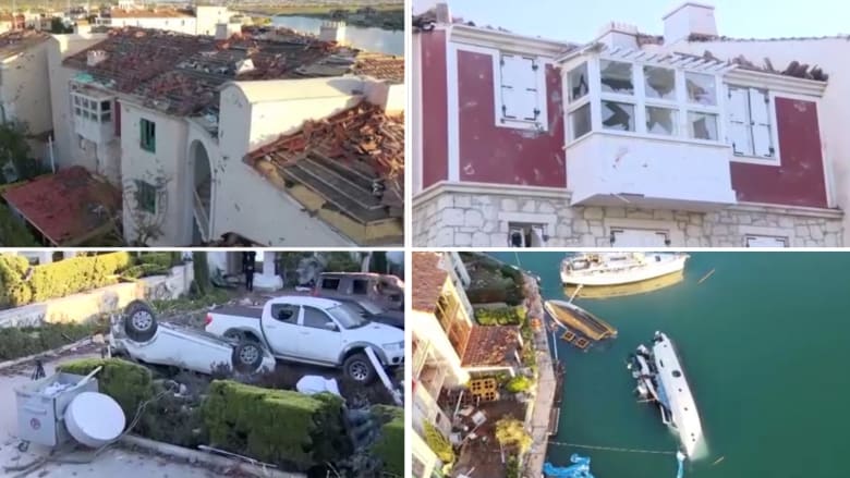 لقطات مُصورة تُظهر حجم أضرار الإعصار المدمر بأزمير في تركيا
