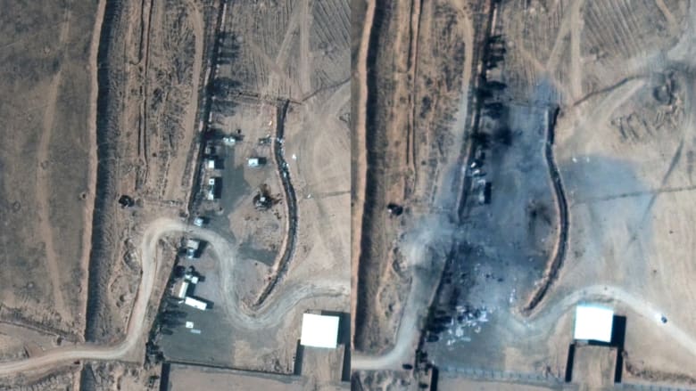 صور التقطها الأقمار الصناعية تظهر قبل وبعد الضربات الأمريكية في سوريا