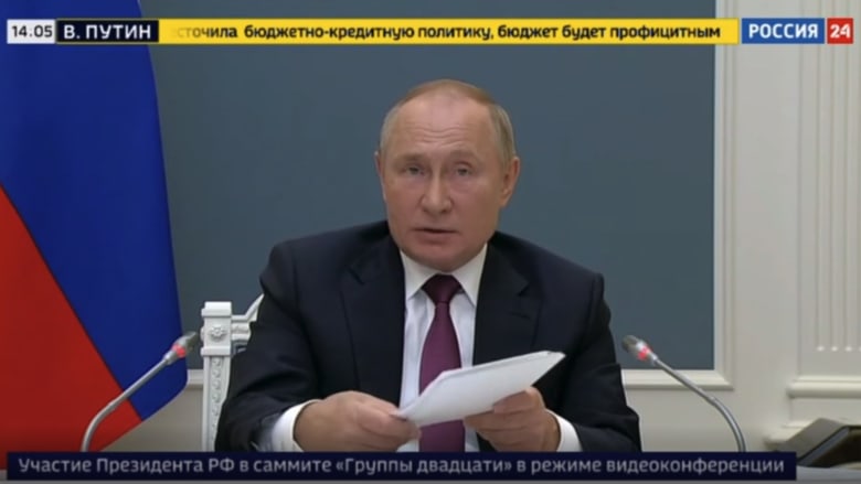بوتين في قمة العشرين: روسيا أول من سجل لقاحًا ضد كورونا وهو آمن وفعال