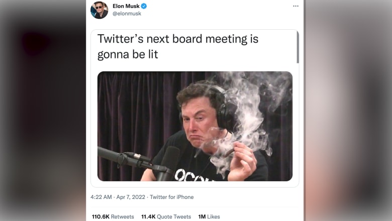 نشر صورته وهو يدخن الماريجوانا مع عبارة "الاجتماع القادم سيكون مشتعلًا".. هل يحدث موسك تغييرات بتويتر؟