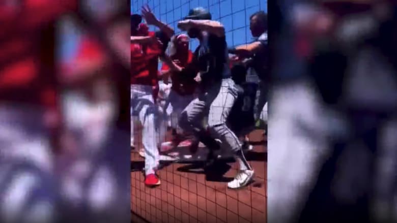 لكمات وصراخ.. كاميرا توثق لحظة اندلاع شجار عنيف بين لاعبي بيسبول