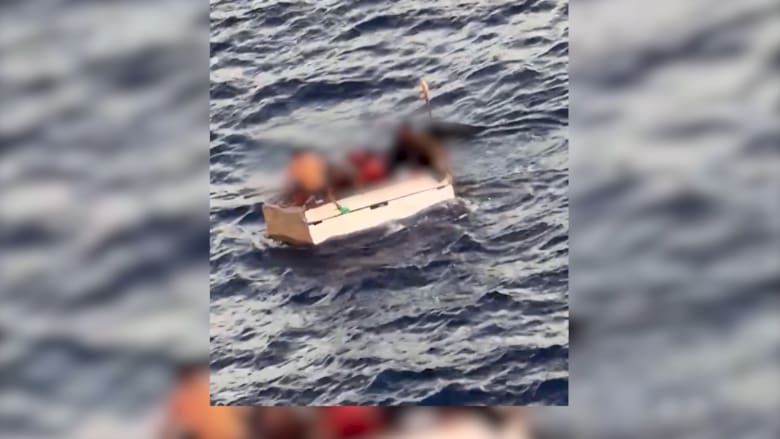 شاهد لحظة إنقاذ درامية من سفينة سياحية عملاقة لمهاجريين عالقين وسط البحر