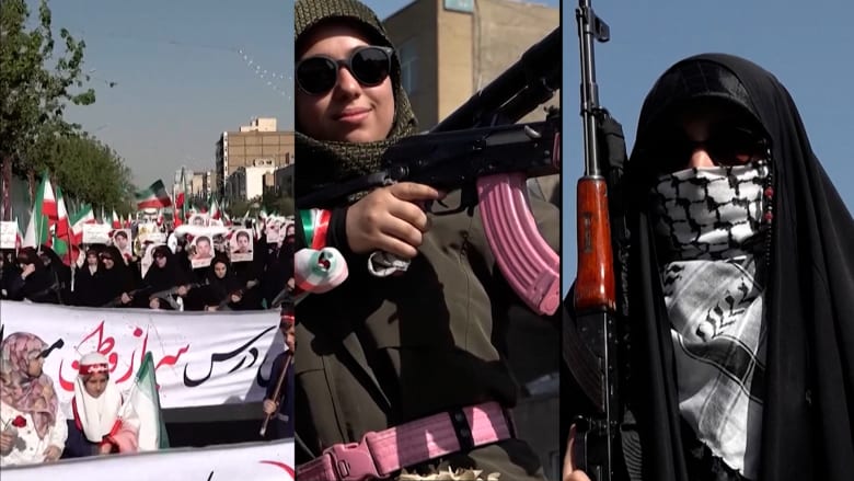 إيرانيات يشاركن في احتجاجات حاشدة في إيران ضد أمريكا وإسرائيل