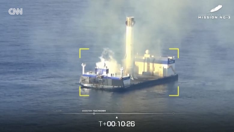 هبوط ناجح لصاروخ "بلو أوريجين" القابل لإعادة الاستخدام.. والقمر الصناعي يخطئ مداره
