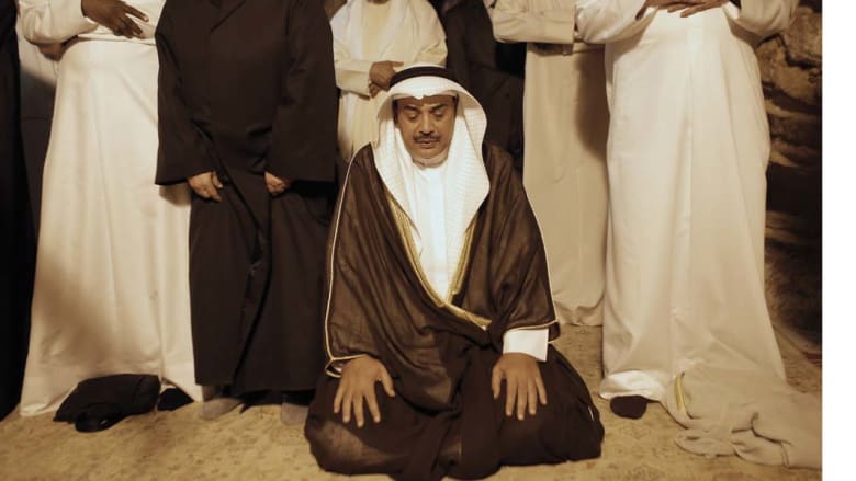 نائب رئيس الوزراء وزير الخارجية الكويتي صباح الخالد الصباح يؤدي الصلاة في مسجد قبة الصخرة في الحرم القدسي 14 سبتمبر/ أيلول 2014 