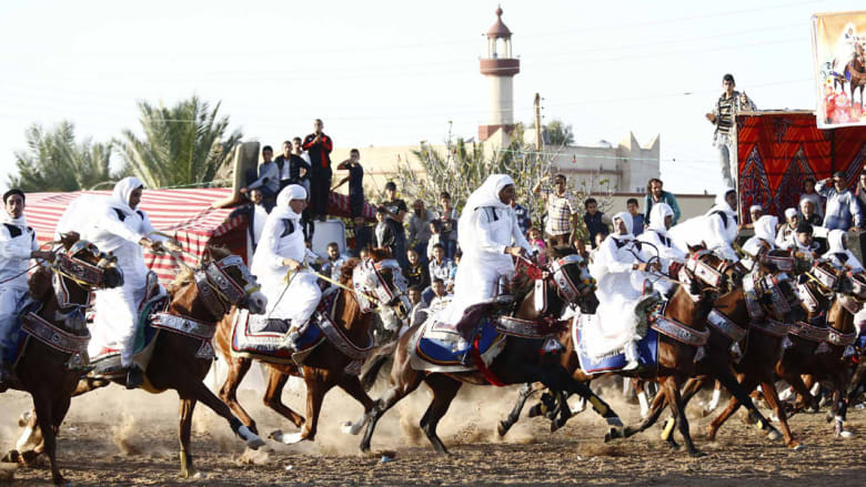 بالصور..الخيول عروس حفلات الزفاف في ليبيا