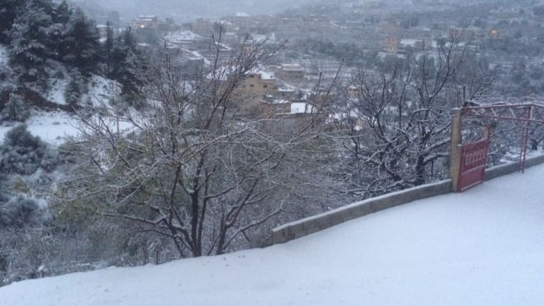 صورة للثلوج من بلدة نيحا، قضاء الشوف في لبنان - أرسلتها رحاب ذبيان