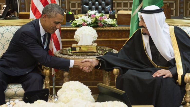 بالصور.. أوباما بالسعودية لتعزية الملك سلمان عبدالعزيز