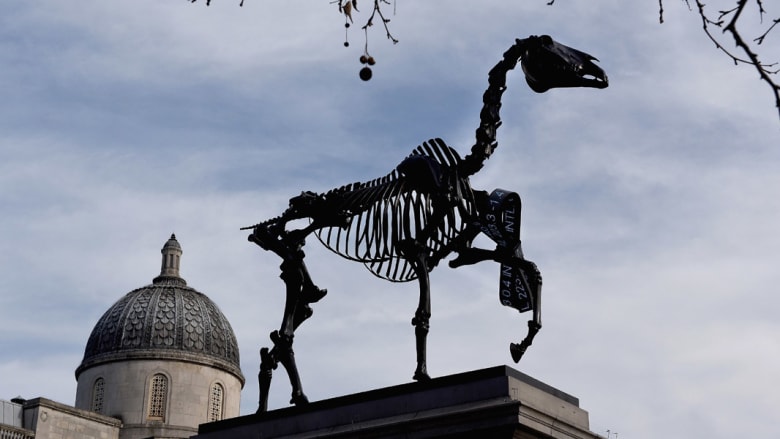 بالصور..حصان في لندن يعرف بيانات السوق مباشرة من البورصة