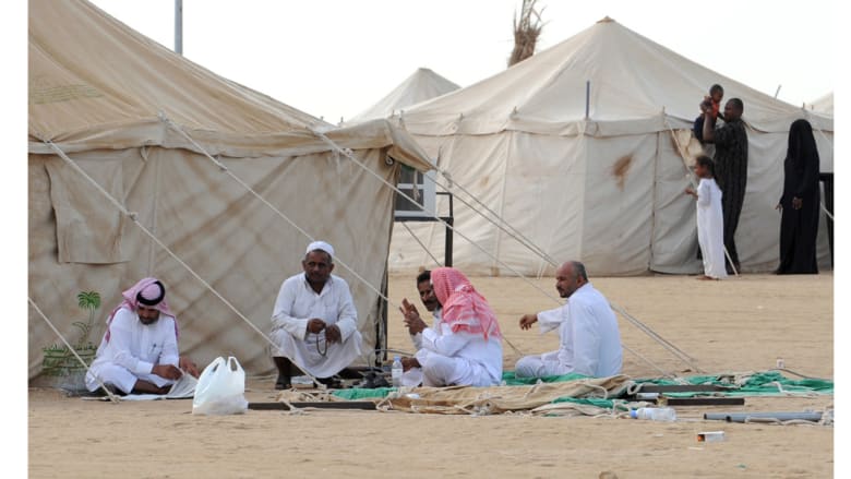 مشهد من مخيم النازحين في جيزان بسبب الحرب مع الحوثيين 