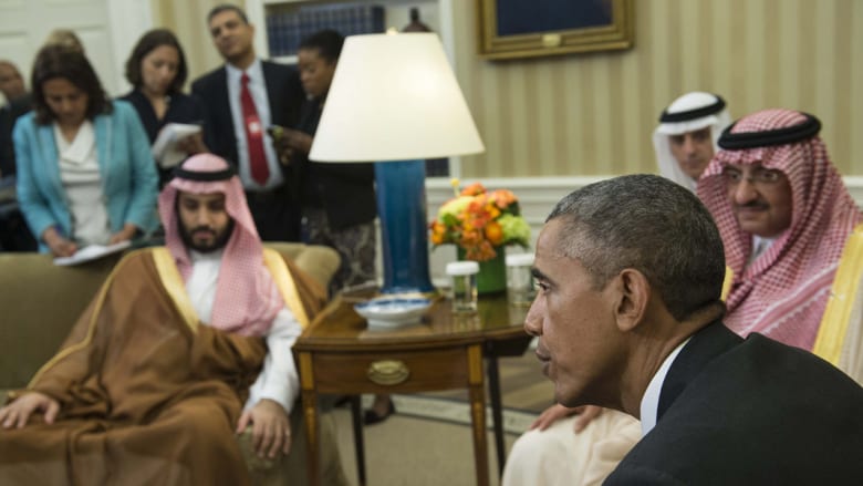 بالصور.. استقبال أوباما لمحمد بن نايف ومحمد بن سلمان على رأس وفد سعودي بكامب ديفيد